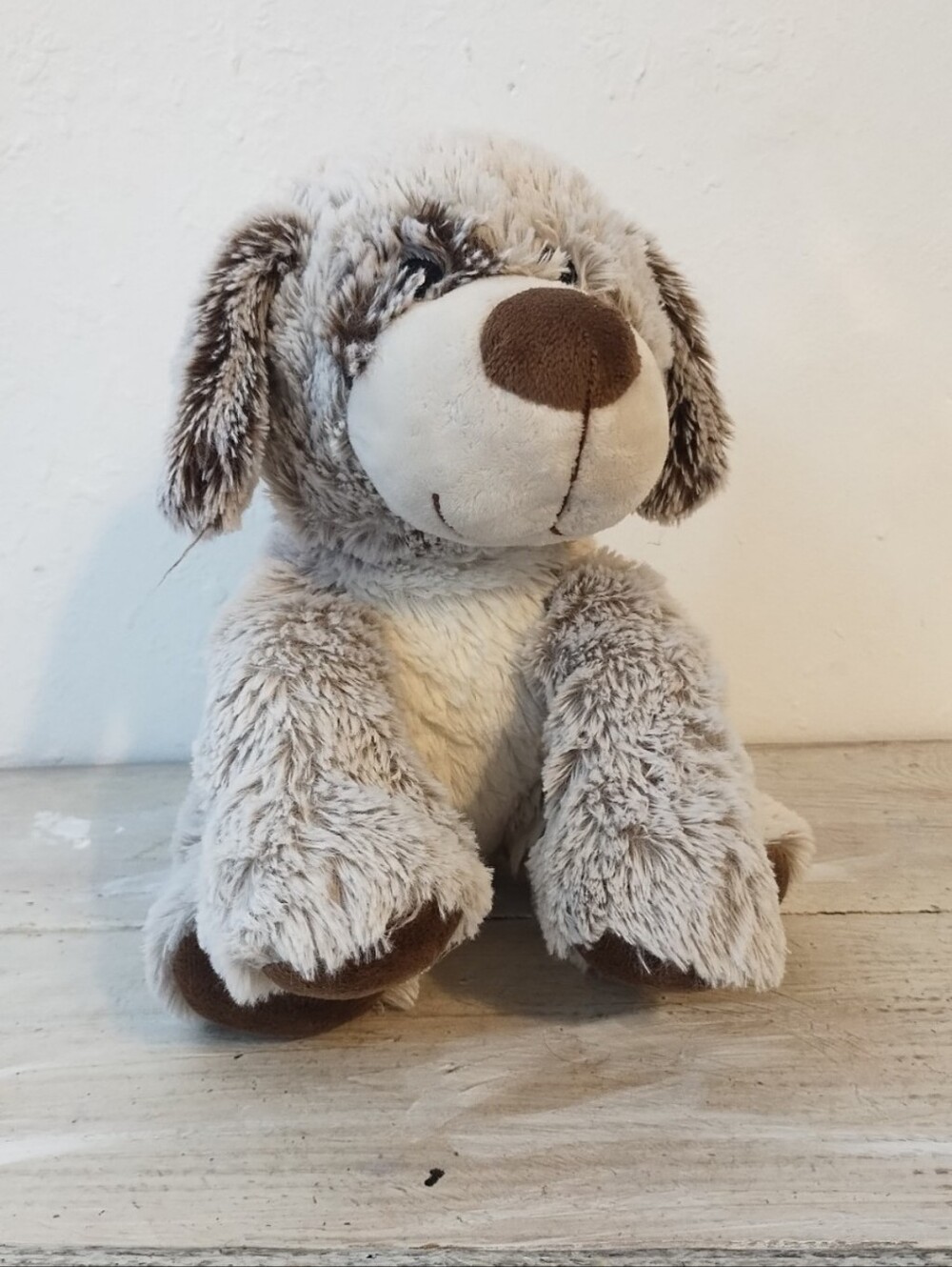 Cute fluffy stuffed dog plush toy good condition